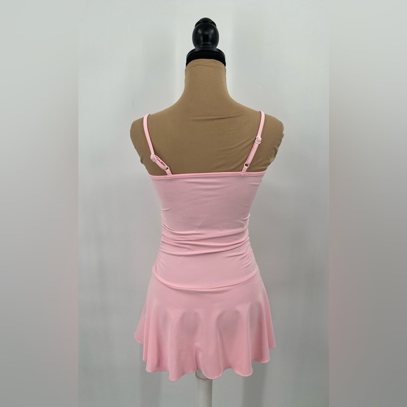 Baby pink tennis pickleball athletic mini dress XS built in shorts gym Pilates - Picture 6 of 14